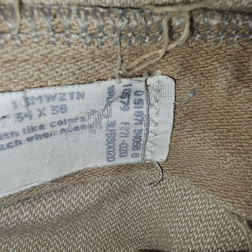 Vintage Wrangler USA Made Tan Beige Denim Jeans Men’s 34x38 Tall Straight Leg